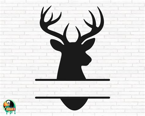 Deer Split Monogram Svg Deer Head Svg Deer Hunting Svg Buck Head Svg Deer Svg Hunting Svg