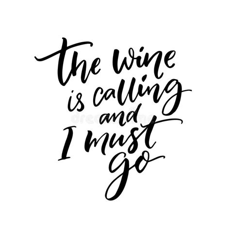 Drinking Wine Feeling Fine Funny Quote About Wine Stock Vector