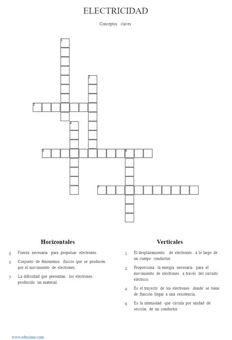 Crucigrama Electricidad