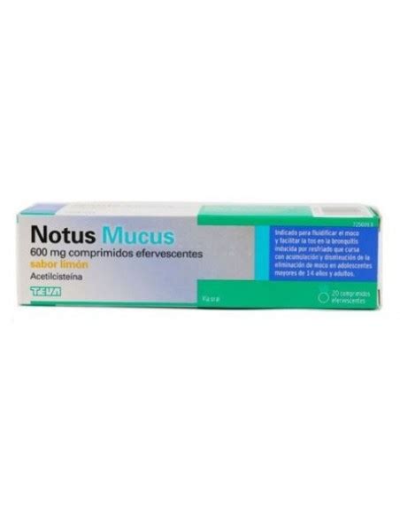 Notus Mucus 600 mg 20 comprimidos efervescentes sabor limón