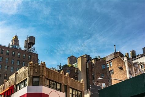 Rooftop Water Towers In Manhattan New York City Usa Editorial Photo