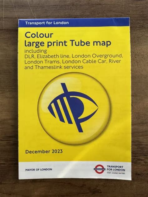 DECEMBER 2023 LARGE Print Tube Map - London Underground and Elizabeth ...