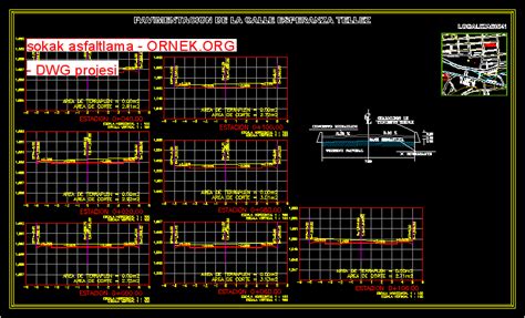 Sokak Asfaltlama Dwg Projesi Autocad Projeler