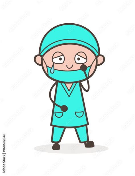 Cartoon Emotional Physiatrist Doctor Sad Face Vector Stock Vector ...