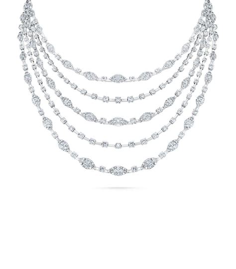 David Morris Clear White Gold And Diamond Illusion Necklace Harrods Uk