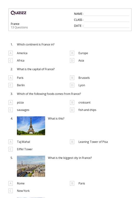 Countries In Europe Worksheets For Th Class On Quizizz Free