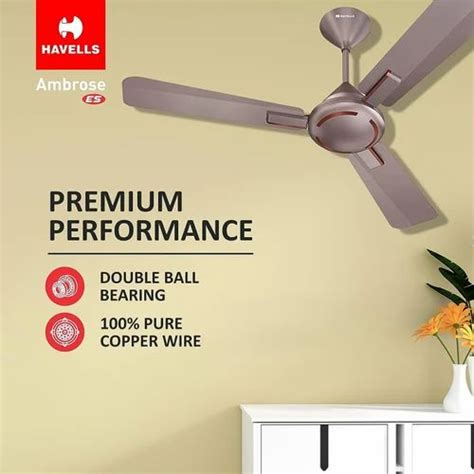 3 Blades Havells 1200mm Ambrose Energy Saving Ceiling Fan 390 RPM At