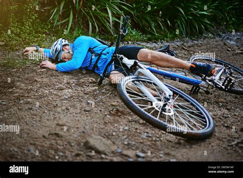 Accidents Do Happena Male Cyclist Whos Taken A Fall On His Mountain