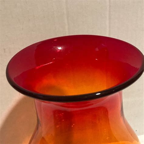 Vintage Accents Vintage Midcentury Modern Amberina Art Glass Vase