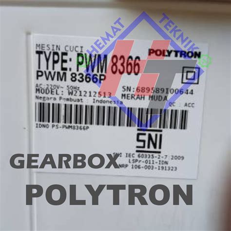 Jual ORIGINAL GEARBOX POLYTRON PWM 8366 GEAR BOX MESIN CUCI 2 TABUNG