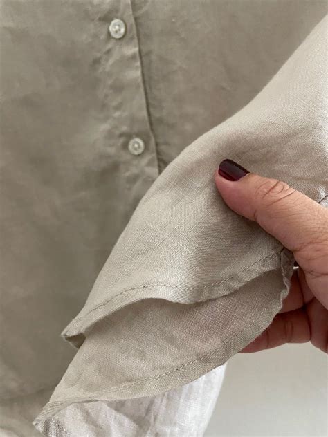 Muji Nude Gray Linen Top Women S Fashion Tops Longsleeves On Carousell