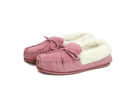 Ladies Hard Sole Wool Moccasin Lwm1s The Leather And Sheepskin Company