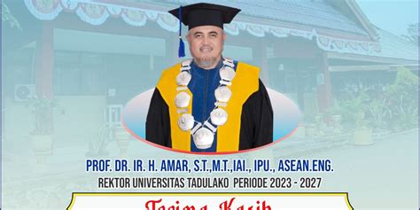 Prof Amar Resmi Dilantik Sebagai Rektor Universitas Tadulako Periode