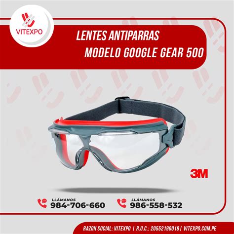 Lente Antiparras Modelo GOGGLE GEAR 500 3M VITEXPO