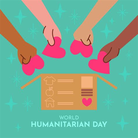 World Humanitarian Day With Hands And Hearts Download Free Vectors