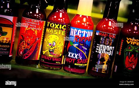 Hot Sauce Bottles Hi Res Stock Photography And Images Alamy