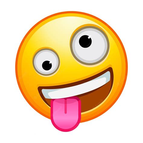 Premium Vector Top Quality Emoticon Zany Emoji Goofy Emoticon With