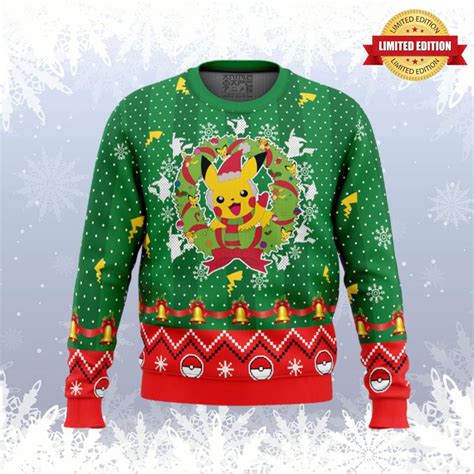 Christmas Pikachu Pokemon Ugly Sweaters For Men Women Rugcontrol