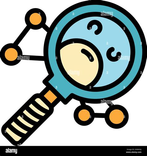 Chemical Magnify Glass Icon Outline Chemical Magnify Glass Vector Icon Color Flat Isolated