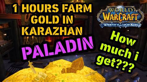 Paladin 1 Hours Farm In Kara Insane Gold Wotlk Classic YouTube