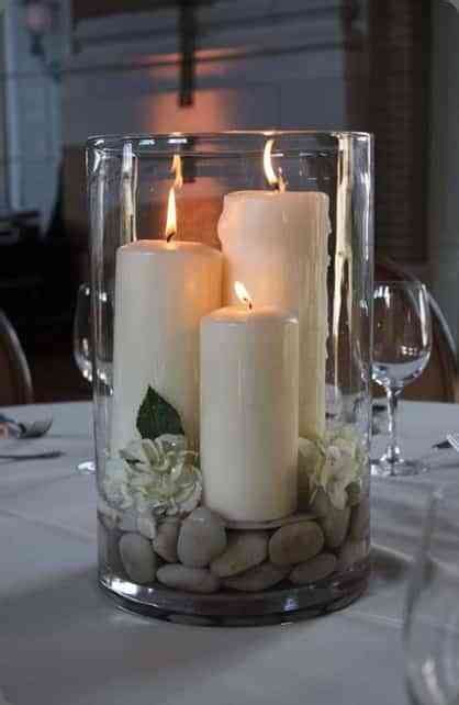 DIY Centro De Mesa Para Boda Con Velas Y Piedras Amor Bodas Y