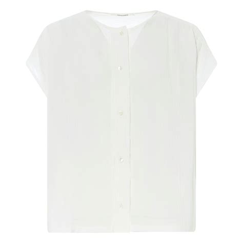 Pomand Re Cotton Gauze Blouse White Smallable