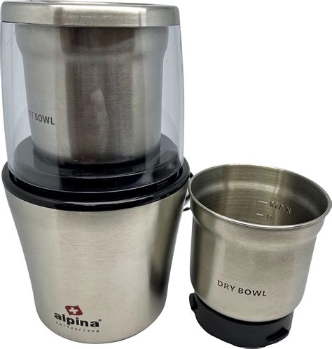 Alpina Sf 2815 Electric Wet And Dry Coffee Grinder With 2 Stainless