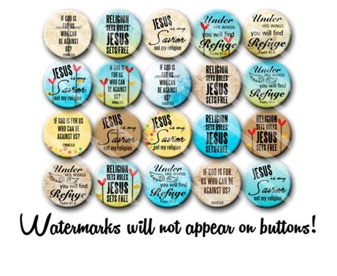 Set Of 10 1 Metal Pin Back Buttons Religious Quotes Inspirational