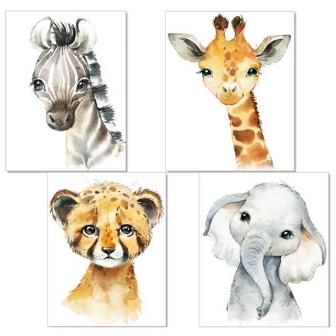 Set De Animaux De La Jungle D Coration Murale Girafe L Phant Z Bre