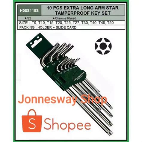 Jual JONNESWAY 10 PCS EXTRA LONG ARM STAR TAMPERPROOF KEY SET JONESWAY