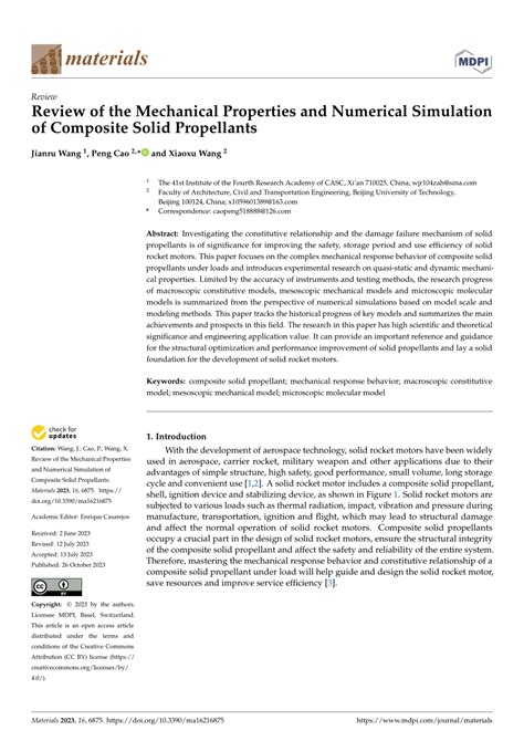 PDF Review Of The Mechanical Properties And Numerical Simulation Of