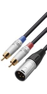 Tisino Dual Xlr To Rca Cable Heavy Duty Xlr Female To Rca Male