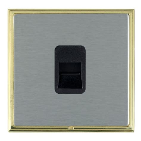 Hamilton Linea Scala Cfx Polished Brass Framesatin Steel Plate 1 Gang Telephone Slave Socket