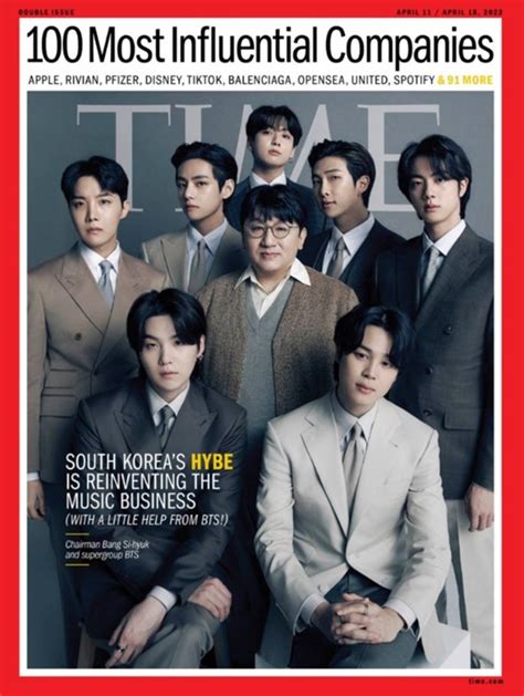 Hybe 獲選《時代雜誌》「百大企業」，bts、房時赫登封面 Kpopn