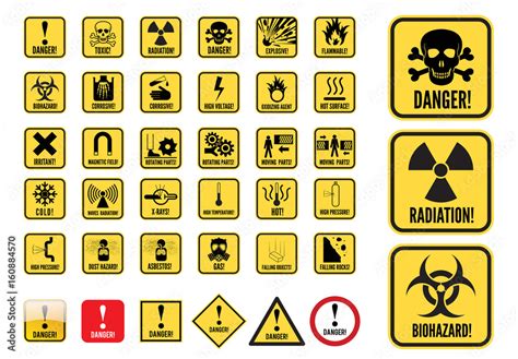 Danger Signs Graphic Set Stock Template | Adobe Stock