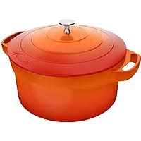 Panela Caçarola Baixa Revestimento Cerâmico 24 Cm Laranja Le Cook