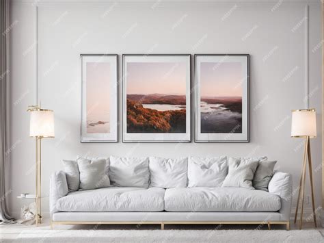 Premium Photo Frame Mockup Iso A Paper Size Living Room Wall Poster