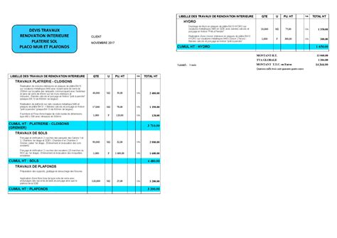 Devis Pour Travaux De Pl Trerie Et Sol Lille Entreprise De R Novation