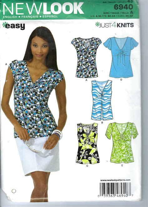 New Look Sewing Pattern 6940 Misses Top Sewing Pattern Size 4 Etsy