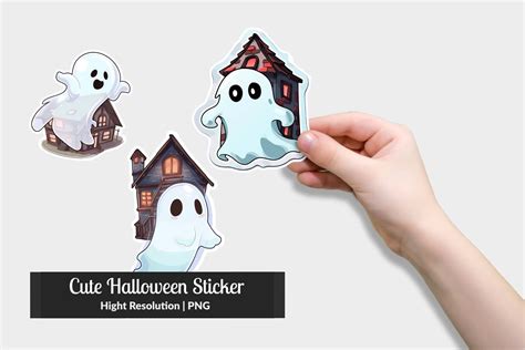 Ghost Halloween Sticker Graphic by IkkiloDesign · Creative Fabrica