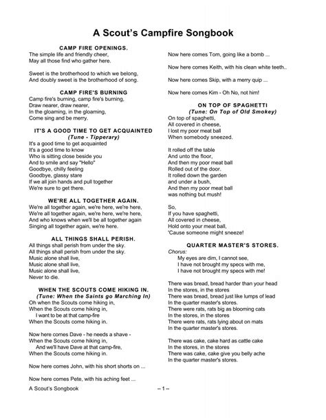 A Scouts Campfire Songbook Macscouter