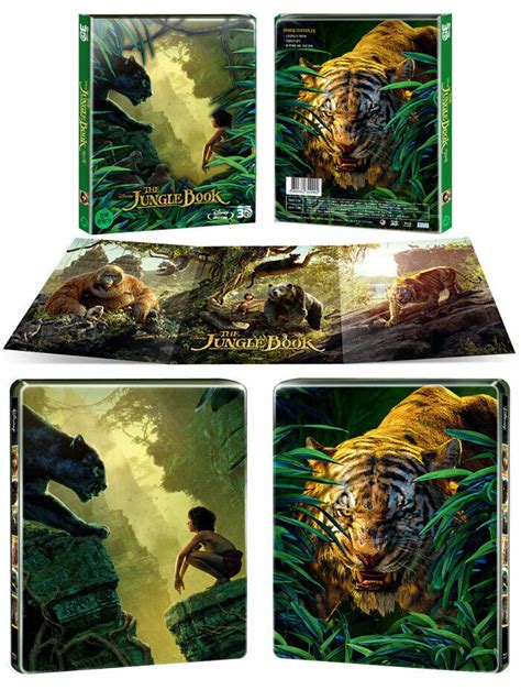 The Jungle Book BLU RAY 2D 3D Combo Steelbook W PET Slipcover 2016 Jon