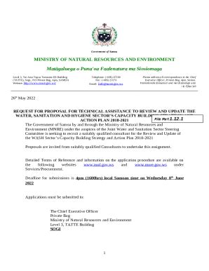 Ministry Of Natural Resources And Environment Samoa Doc Template