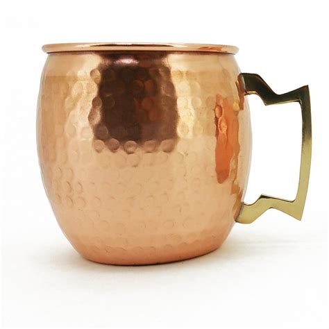 Hammered Copper Moscow Mule Mugs Handmade Pure Copper Brass