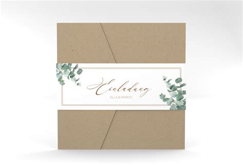 Hochzeitseinladung Eucalypt Pocketfold