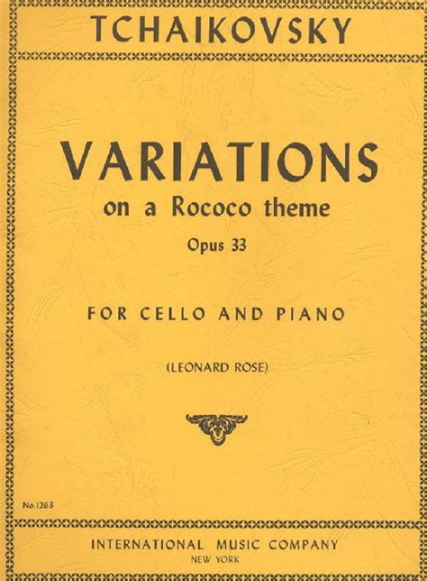 Tchaikovsky Variations On A Rococo Theme Op 33 Rose Cellos2Go