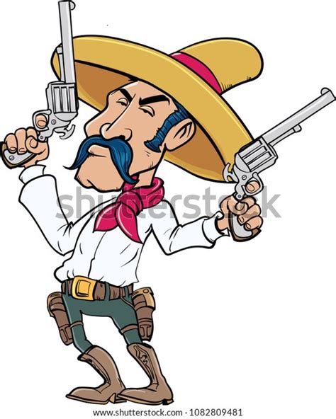 Cartoon Vector Mexican Cowboy Stock Vector Royalty Free 1082809481