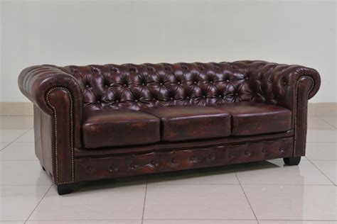 Chesterfield 3 Seater Leather Sofa Furniture Palace