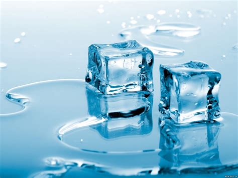 Two Ice Cubes On Blue Surface Hd Wallpaper Wallpaper Flare