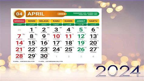 Kalender Informasi Libur Nasional Idul Fitri H Bulan April